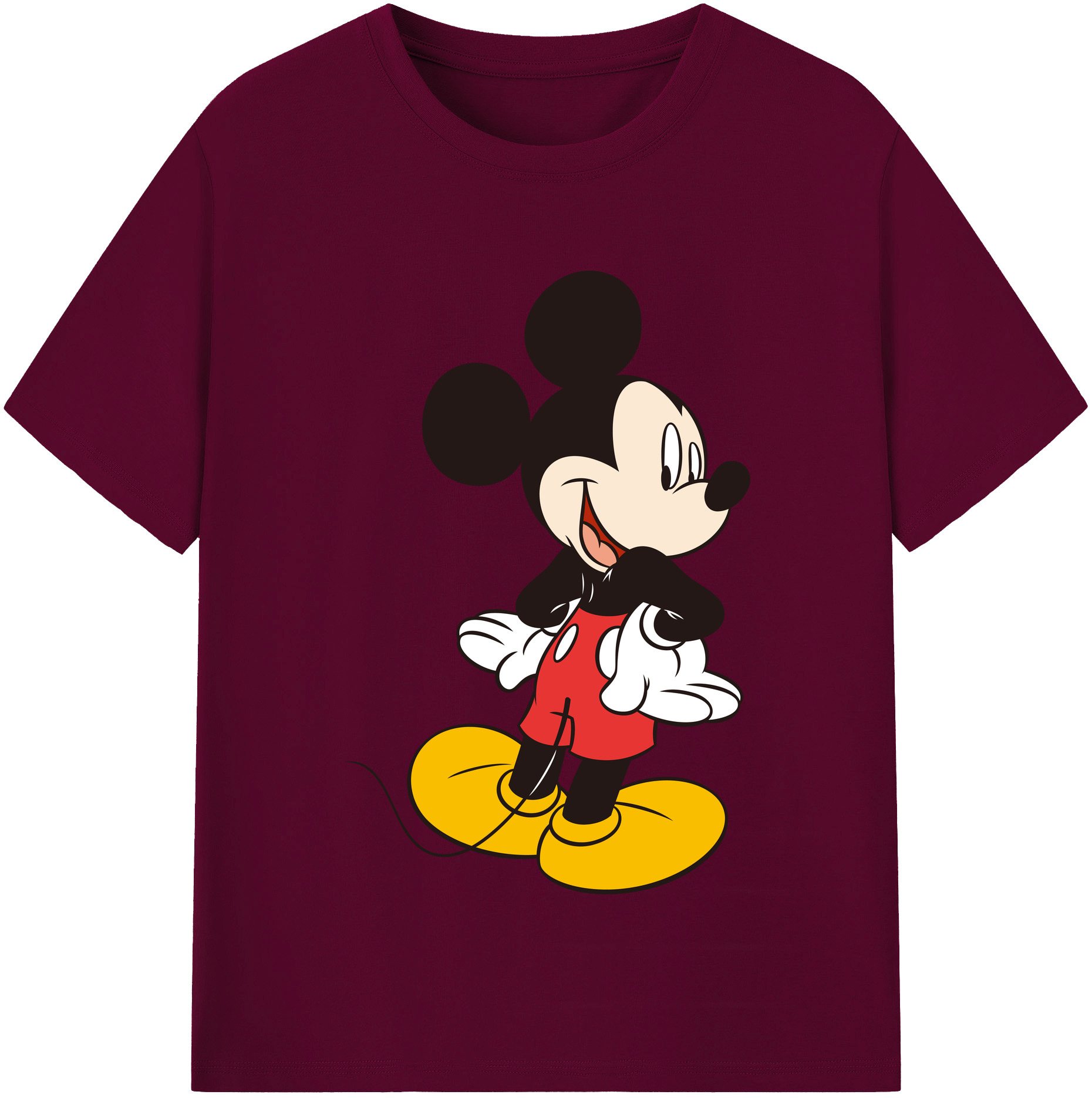 （画像用） ミッキーマウス Mickey Mouse レディースカジュアルプリントTシャツ（綿100％）